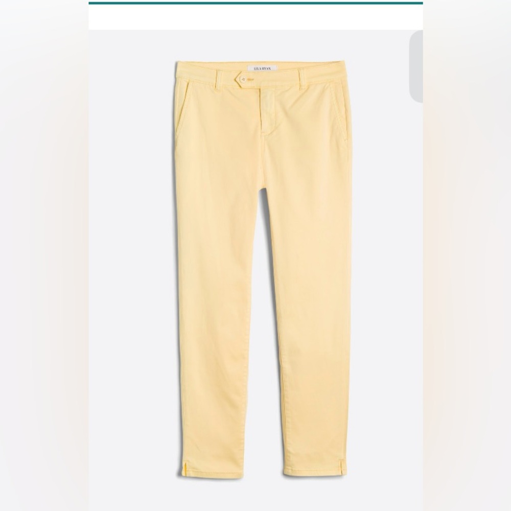 Lila Ryan slit cuff butter yellow, butter soft women’s trouser